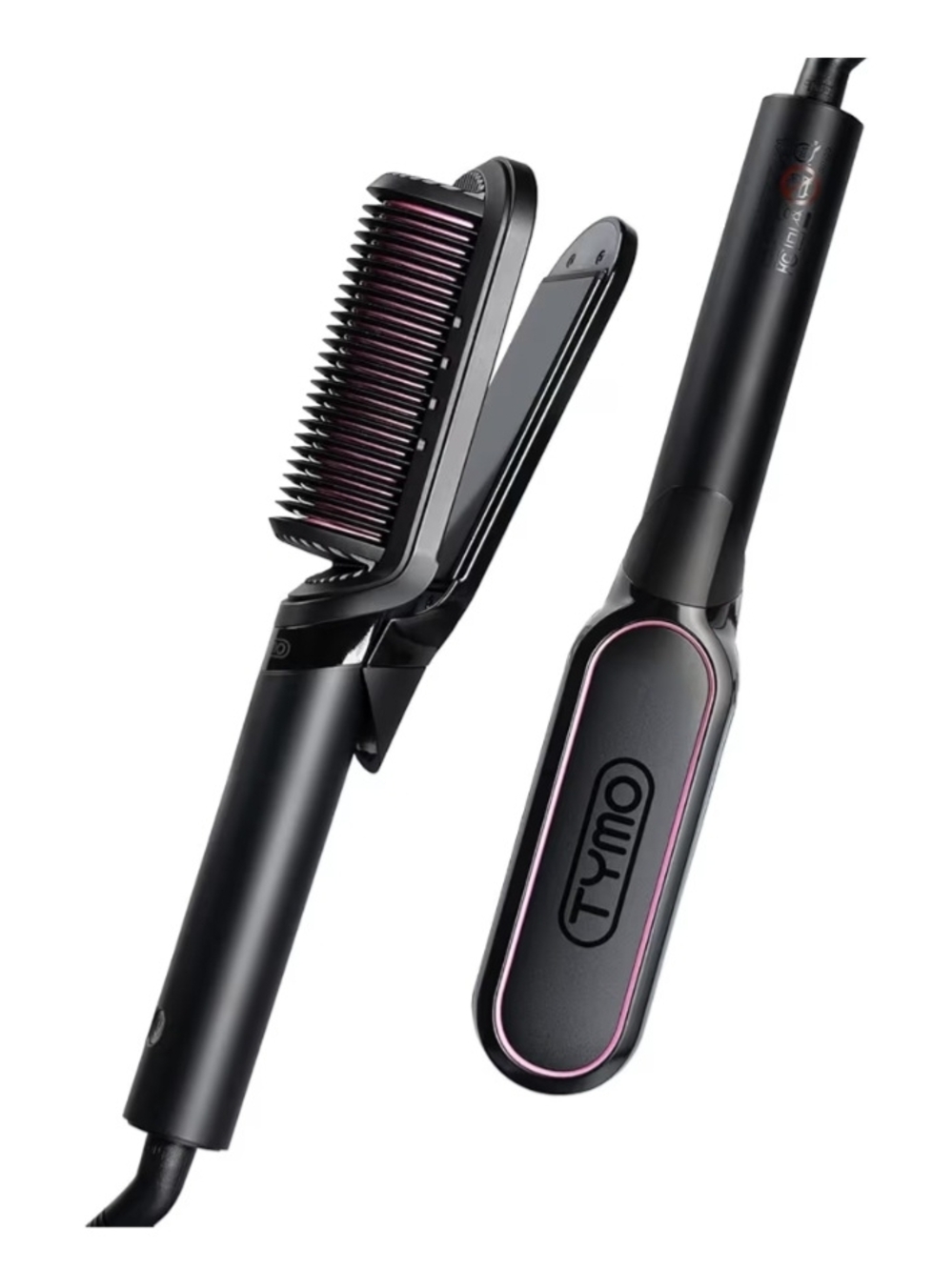 TYMO Black + Pink Hair Straightening Brush - Women Hair Styling